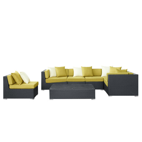 Modway Lambid 7 Piece Outdoor Patio Sectional Set