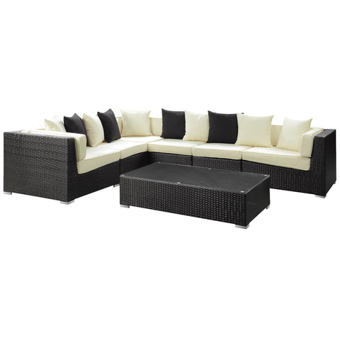 Modway Lambid 7 Piece Outdoor Patio Sectional Set