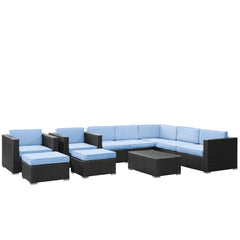 Modway Avia 10 Piece Outdoor Patio Sectional Set