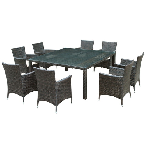Modway Channels 9 Piece Outdoor Patio Dining Set