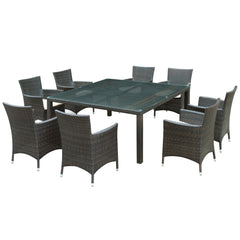 Modway Channels 9 Piece Outdoor Patio Dining Set