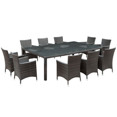 Modway Alfresco 11 Piece Outdoor Patio Dining Set