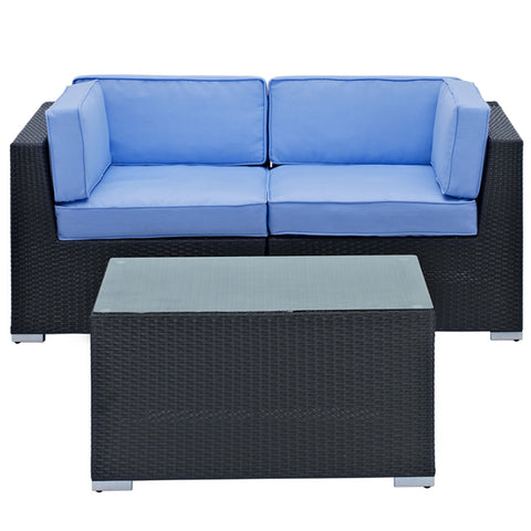 Modway Camfora 3 Piece Outdoor Patio Sectional Set