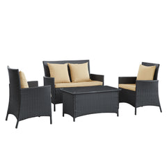 Modway Flourish 4 Piece Outdoor Patio Sofa Set
