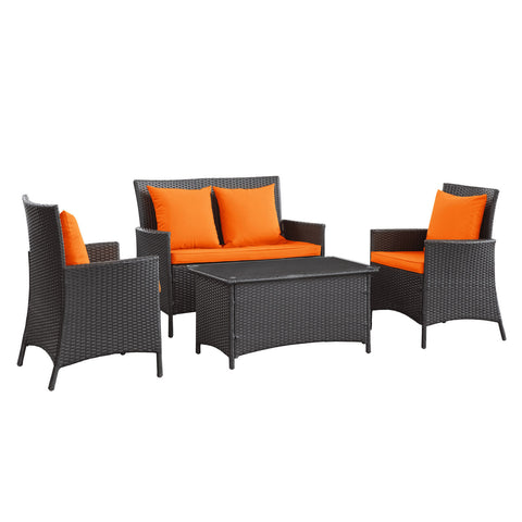 Modway Flourish 4 Piece Outdoor Patio Sofa Set