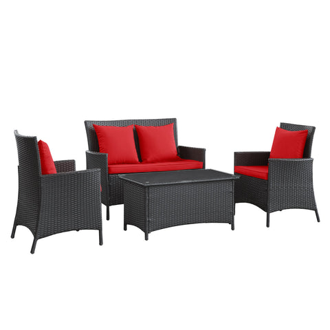 Modway Flourish 4 Piece Outdoor Patio Sofa Set