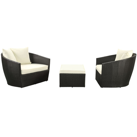 Modway Kindred 3 Piece Outdoor Patio Sofa Set