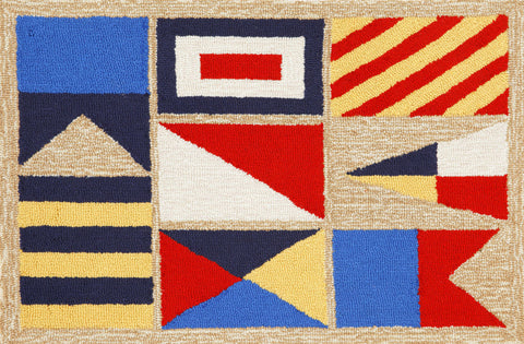 Trans Ocean Frontporch Collection 1403/12 SIGNAL FLAGS NATURAL