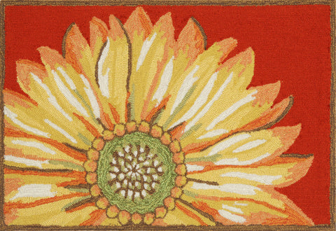 Trans Ocean Frontporch Collection 1417/24 SUNFLOWER RED