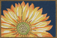 Trans Ocean Frontporch Collection 1417/33 SUNFLOWER NAVY