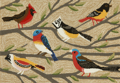 Trans Ocean Frontporch Collection 1440/44 BIRDS MULTI
