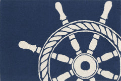 Trans Ocean Frontporch Collection 1456/33 SHIP WHEEL NAVY