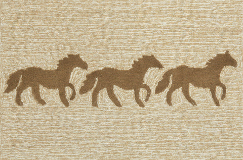 Trans Ocean Frontporch Collection 1460/19 HORSES BROWN