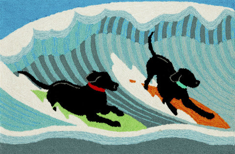 Trans Ocean Frontporch Collection 1473/04 SURFING DOGS OCEAN
