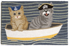 Trans Ocean Frontporch Collection 1487/03 PUSS IN BOAT BLUE