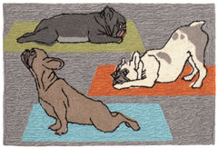 Trans Ocean Frontporch Collection 1488/47 YOGA DOGS HEATHER
