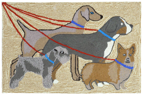 Trans Ocean Frontporch Collection 1493/12 DOG WALK NEUTRAL