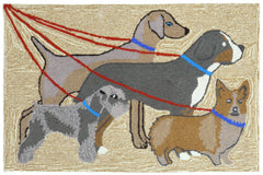 Trans Ocean Frontporch Collection 1493/12 DOG WALK NEUTRAL