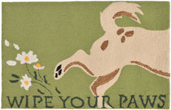 Trans Ocean Frontporch Collection 1522/06 WIPE YOUR PAWS GREEN