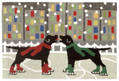 Trans Ocean Frontporch Collection 1526/44 HOLIDAY ICE DOGS MULTI
