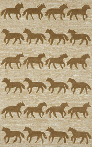Trans Ocean Frontporch Collection 1460/19 HORSES BROWN