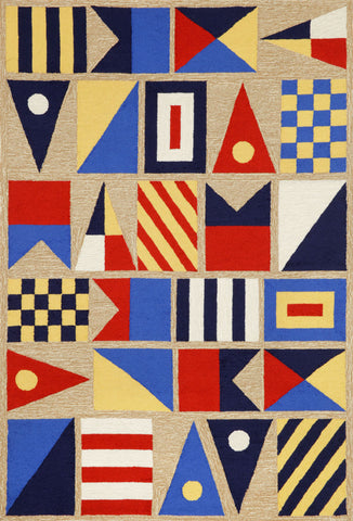 Trans Ocean Frontporch Collection 1403/12 SIGNAL FLAGS NATURAL
