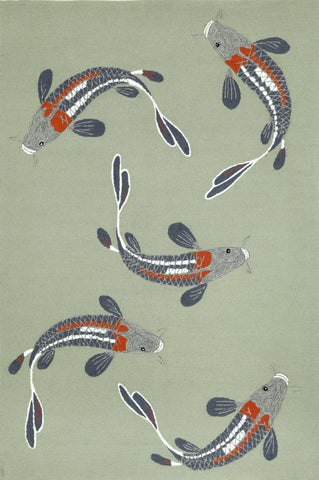 Trans Ocean Frontporch Collection 1412/04 KOI FISH AQUA