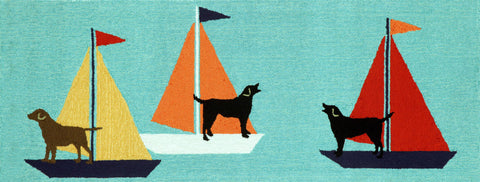 Trans Ocean Frontporch Collection 1402/03 SAILING DOGS BLUE