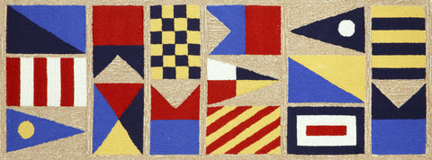 Trans Ocean Frontporch Collection 1403/12 SIGNAL FLAGS NATURAL