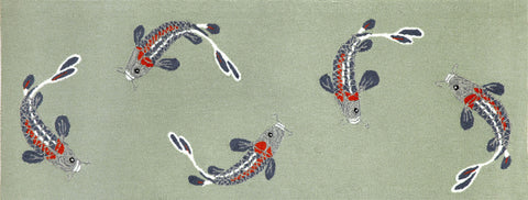 Trans Ocean Frontporch Collection 1412/04 KOI FISH AQUA