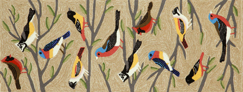 Trans Ocean Frontporch Collection 1440/44 BIRDS MULTI