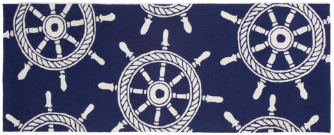 Trans Ocean Frontporch Collection 1456/33 SHIP WHEEL NAVY