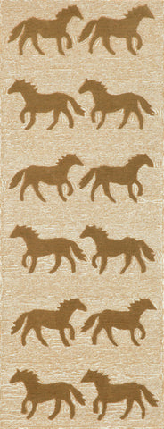 Trans Ocean Frontporch Collection 1460/19 HORSES BROWN