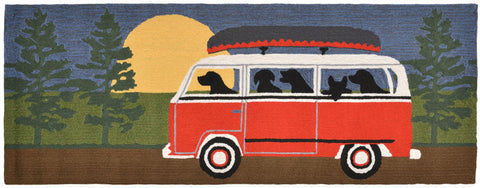 Trans Ocean Frontporch Collection 1474/24 CAMPING TRIP RED