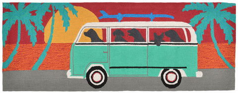 Trans Ocean Frontporch Collection 1475/04 BEACH TRIP TURQUOISE