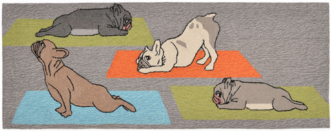 Trans Ocean Frontporch Collection 1488/47 YOGA DOGS HEATHER