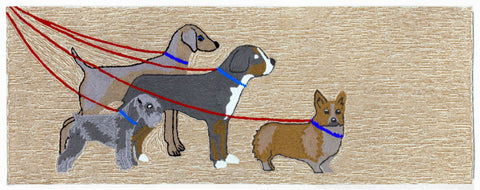 Trans Ocean Frontporch Collection 1493/12 DOG WALK NEUTRAL