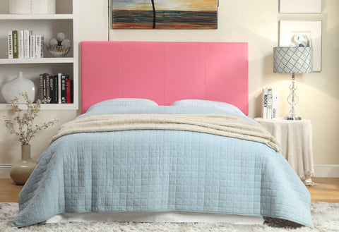 Korina Leatherette Adjustable Headboard Full to Queen Size (Espresso & Pink)