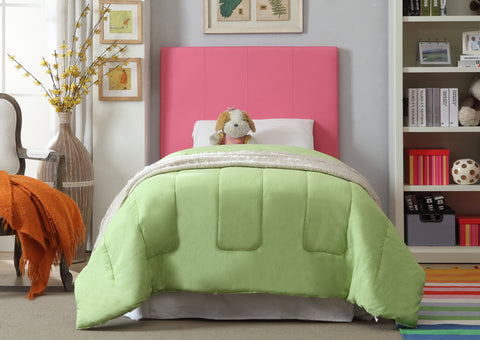 Korina Leatherette Adjustable Headboard Twin Size (Espresso & Pink)