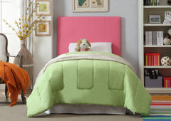Korina Leatherette Adjustable Headboard Twin Size (Espresso & Pink)