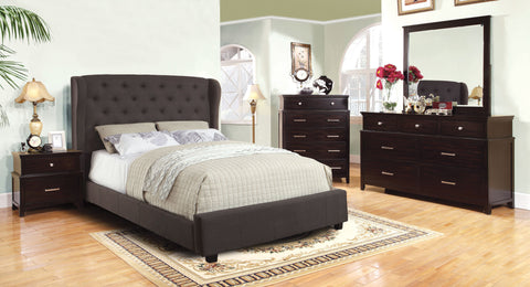 Daniella Upholstered Wingback Platform Bed