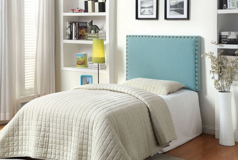 Amelie Linen Upholstered Adjustable Headboard Twin (Blue, Green & Ivory)