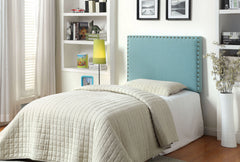 Amelie Linen Upholstered Adjustable Headboard Twin (Blue, Green & Ivory)