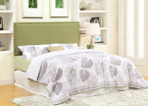 Amelie Linen Upholstered Adjustable Headboard Full to Queen (Blue, Green & Ivory)