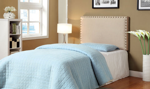 Amelie Linen Upholstered Adjustable Headboard Twin (Blue, Green & Ivory)