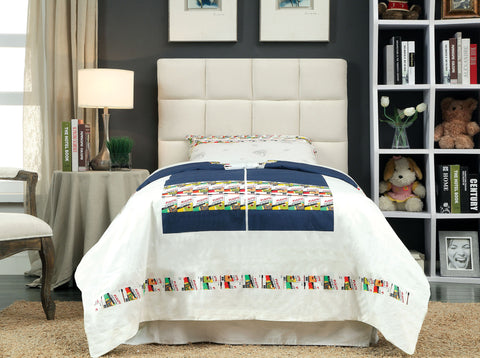 Fiorina Modern Upholstered Headboard Twin (Brown & Ivory)