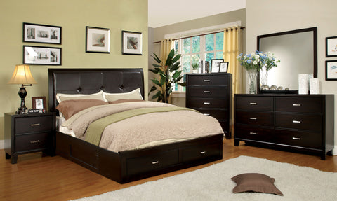 Florence Contemporary Storage Bed (Brown Cherry & Espresso)