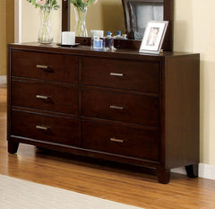 Argus Contemporary 6-Drawer Dresser (Brown Cherry & Espresso)