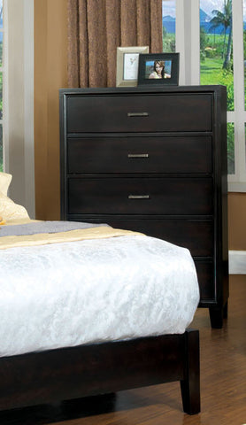 Argus Contemporary 5-Drawer Chest (Brown Cherry & Espresso)