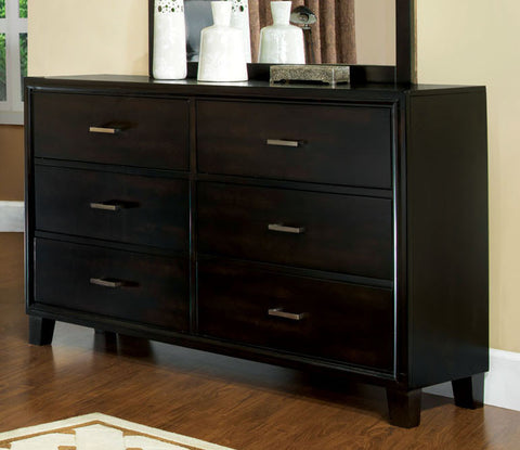 Argus Contemporary 6-Drawer Dresser (Brown Cherry & Espresso)